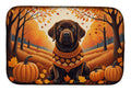 Chocolate Labrador Retriever Fall Dish Drying Mat