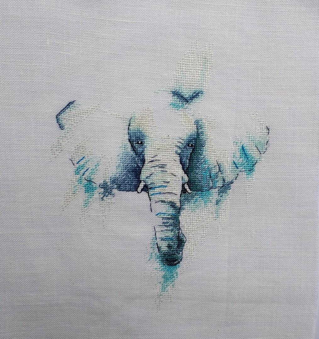 Blue elephant - PDF Cross Stitch Pattern