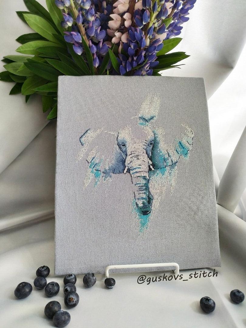 Blue elephant - PDF Cross Stitch Pattern