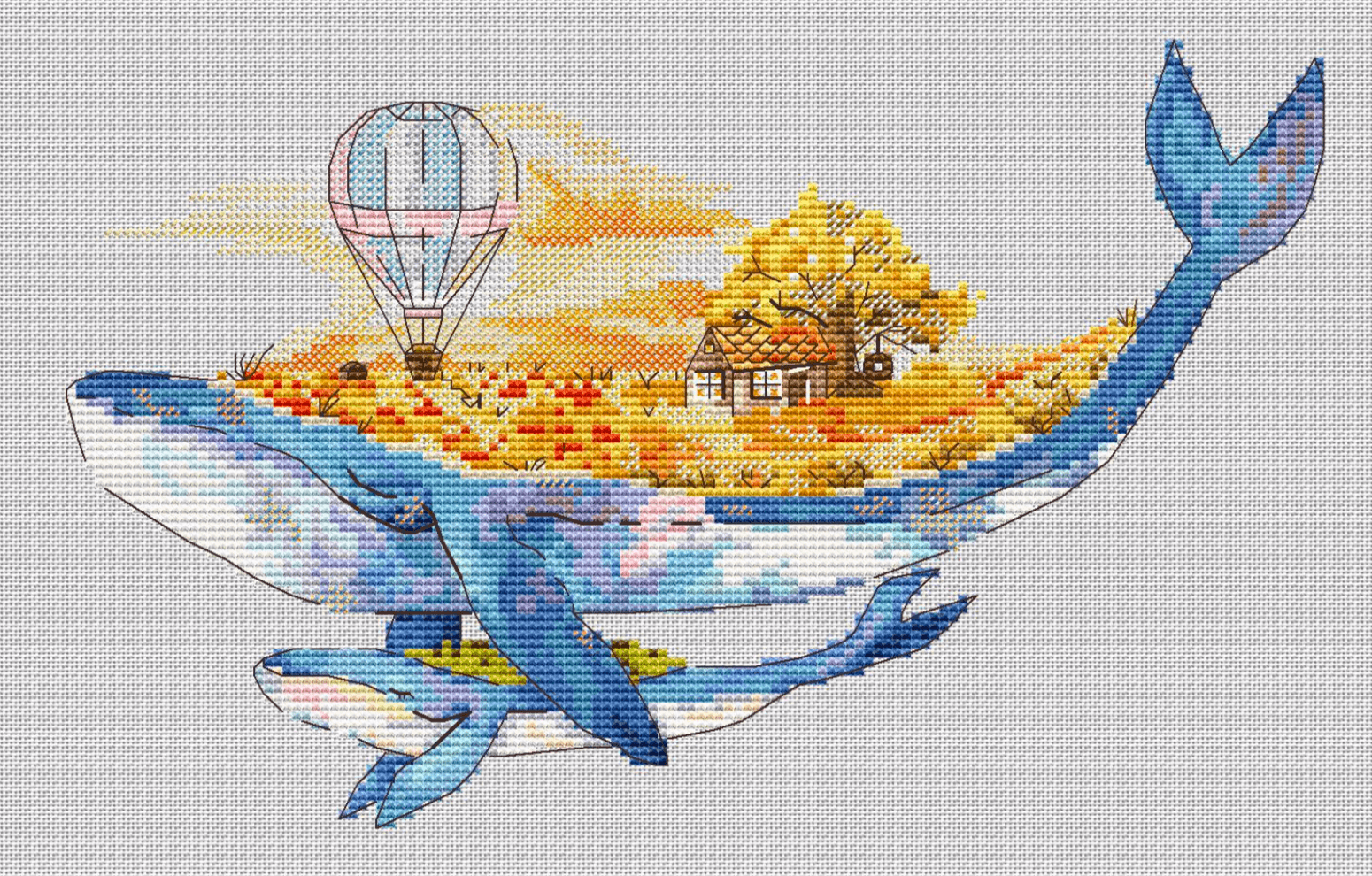 Whale Morning - PDF Cross Stitch Pattern
